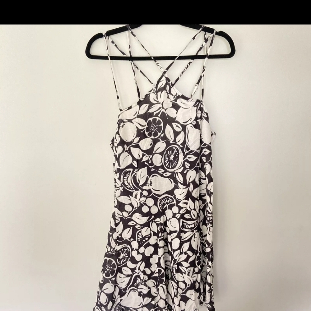 NWT! Anthropologie Sheer Mini Dress-Black/White Fruit Print-Size Medium - Picture 4 of 6